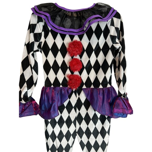 Girls Carnival Clown Unitard Costume  Size 3-4T  Cosplay Halloween Jumpsuit Only - Picture 4 of 8